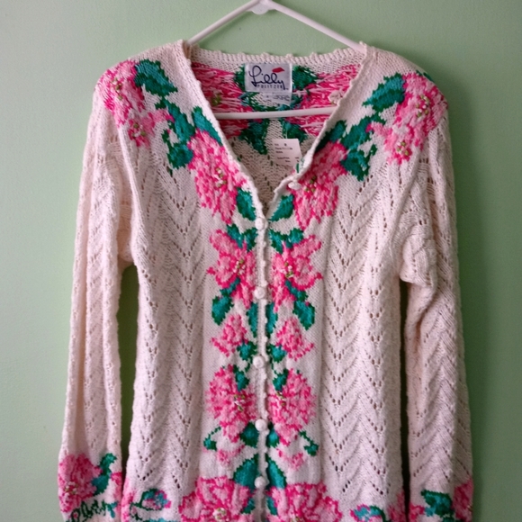 Lilly Pulitzer Sweaters - Vintage New Lilly Pulitzer Crochet Cardigan